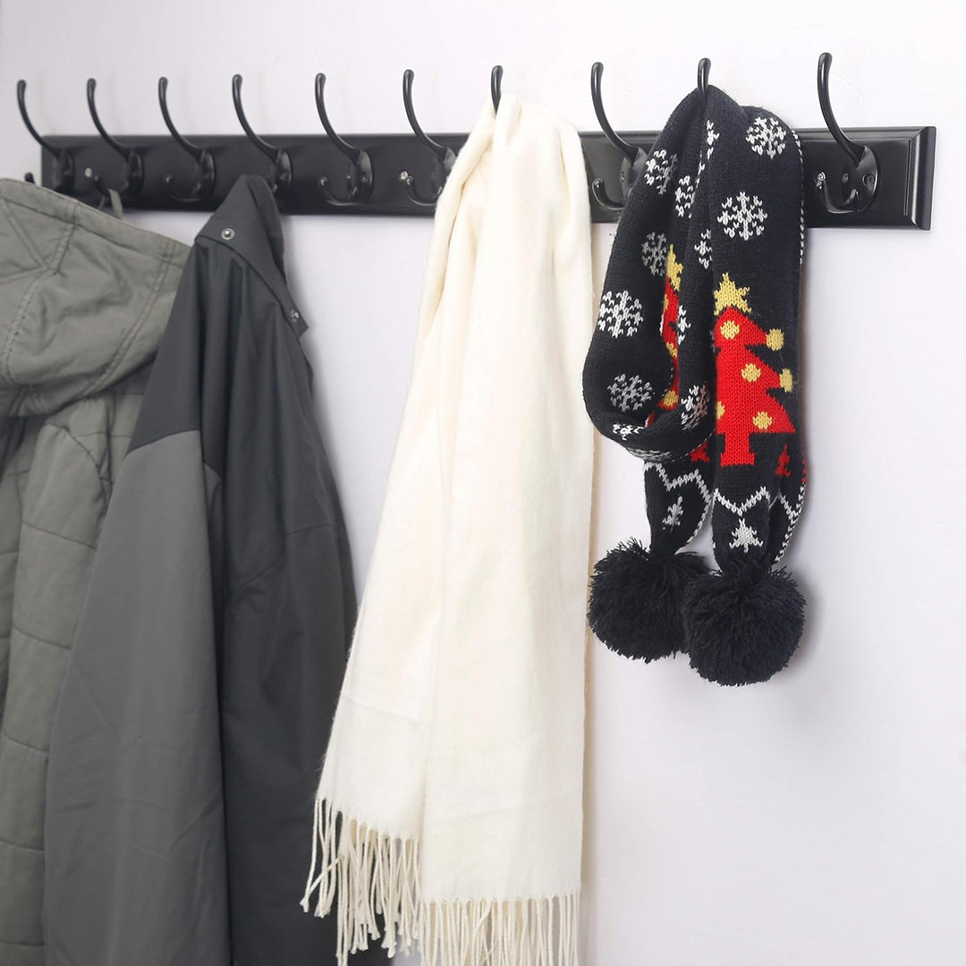 Dseap Garderobenleiste: 97cm lang robuste hakenleiste mit 10 haken, kleiderhaken wand, wandgarderobe