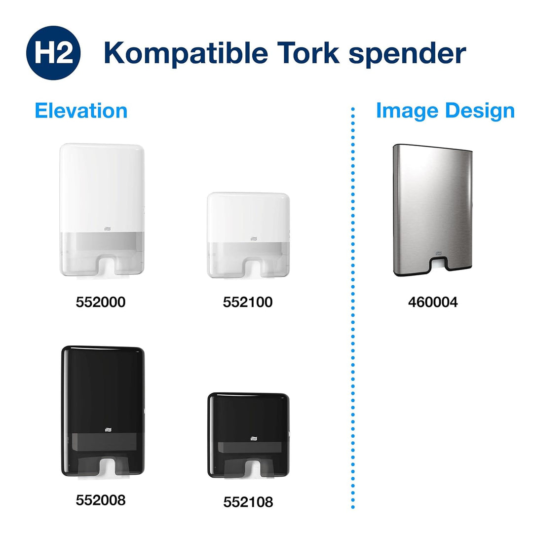 Tork Xpress komprimierte weiche Multifold-Papierhandtücher Weiss H2, Premium, 2‑lagig, Z‑Falz, saugf