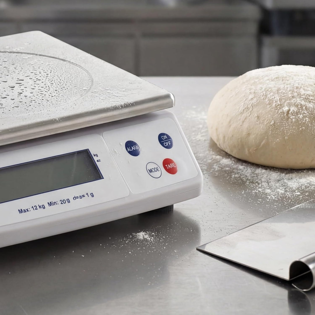 LOUIS TELLIER, Professionelle Elektronische Waage,12 kg, IP53, Genauigkeit 1 g, Abnehmbare Edelstahl