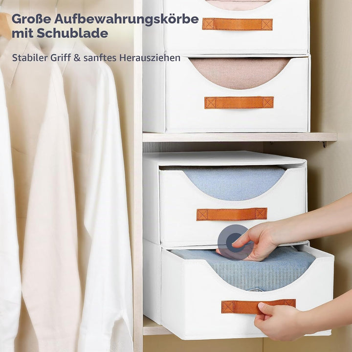 DIMJ Schubladen Ordnungssystem Schubladenboxen - 4 Stück Aufbewahrungsbox Faltboxen Organizer Schubl
