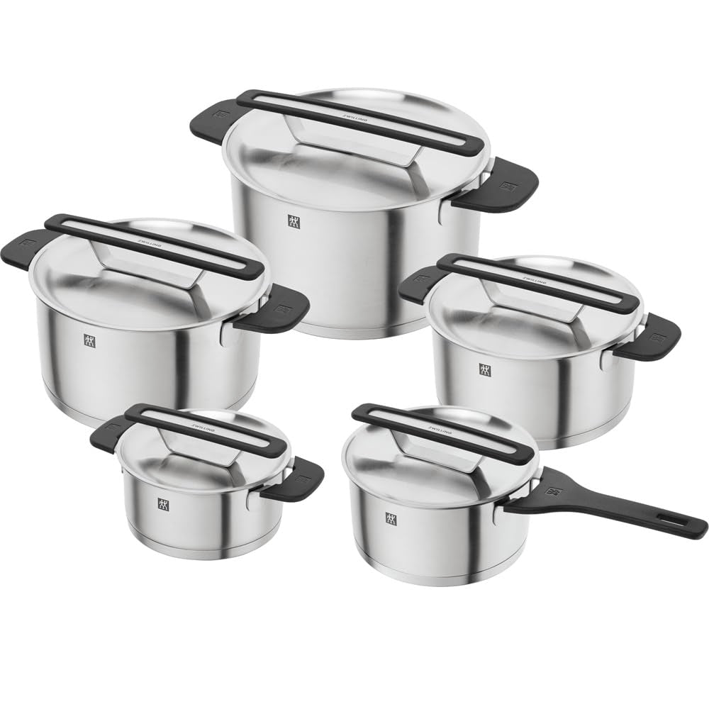 ZWILLING More Kochtopfset, 5-tlg, Deckelhalter, Induktion, Schwarz