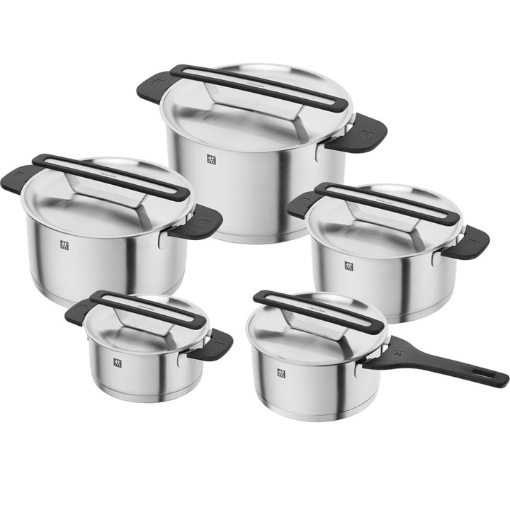 ZWILLING More Kochtopfset, 5-tlg, Deckelhalter, Induktion, Schwarz