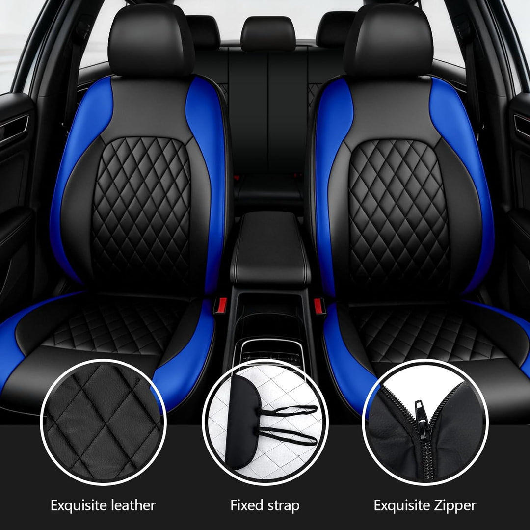 9 Stück Leder Autositzbezüge Sets,Wasserdichtes Sitzbezüge Auto Komplettset,Wasserdicht Vordersitze