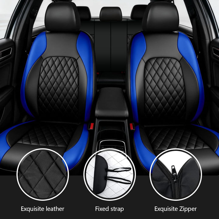 9 Stück Leder Autositzbezüge Sets,Wasserdichtes Sitzbezüge Auto Komplettset,Wasserdicht Vordersitze