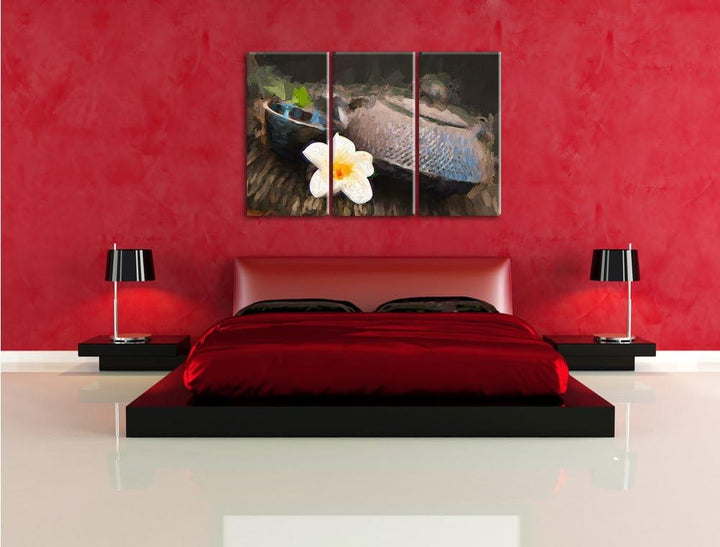 Pixxprint Teekanne als Leinwandbild/Grösse: 3 Teilig (120x80) cm/Wandbild/Kunstdruck/fertig bespannt