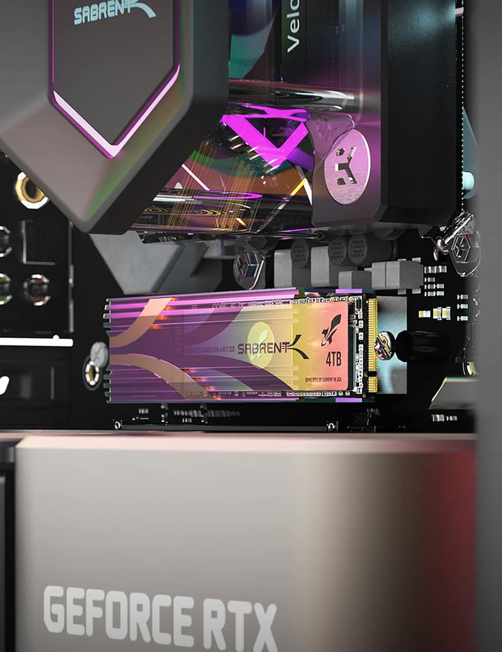 SABRENT Gaming M.2 NVMe SSD 4TB mit Kühlkörper, Internes Solid State 7300 MB/s Lesen, PCIe 4.0 7GBps