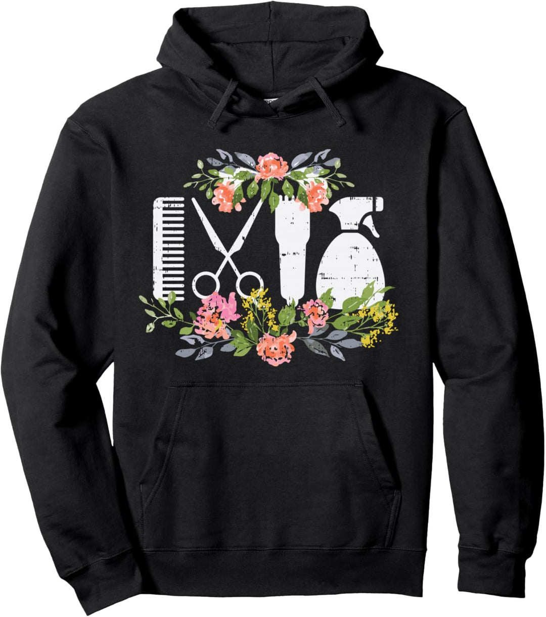 Hair Styling Tool Flower Hairdresser Hairstylist Barber Gift Pullover Hoodie