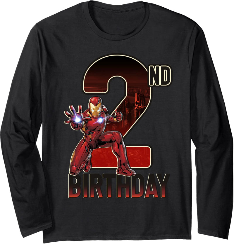 Marvel Iron Man 2nd Birthday Action Pose Langarmshirt