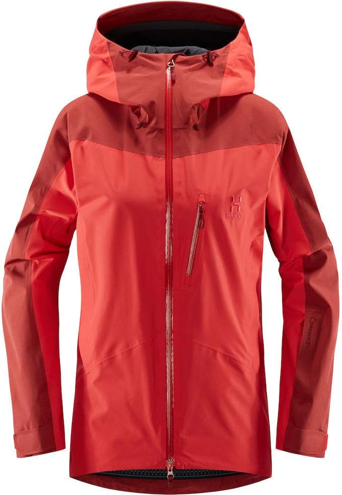 Haglöfs Skijacke Frauen Niva Jacket wasserdicht, winddicht, atmungsaktiv XL Rot (hibiscus red/Brick
