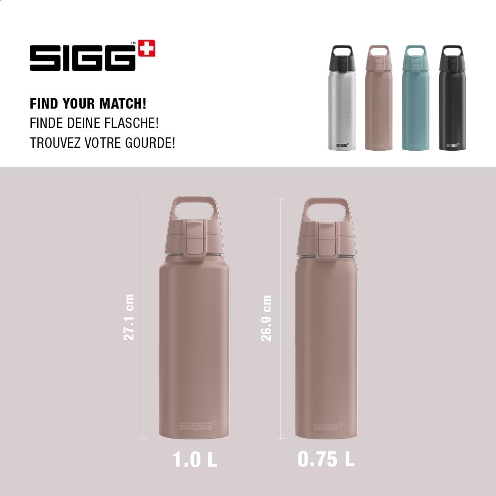 SIGG - Alu Trinkflasche - WMB ONE - Made in Switzerland - ClimatePartner - Kohlensäure geeignet - Au