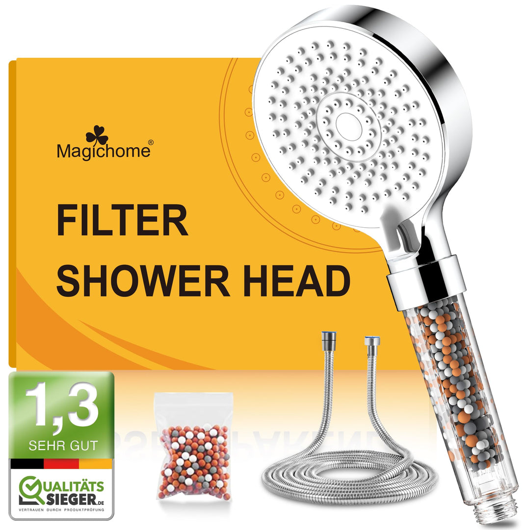 Magichome Duschkopf mit Schlauch 2M,Duschkopf mit Filter 5 Strahlarten Handbrause Wassersparende und