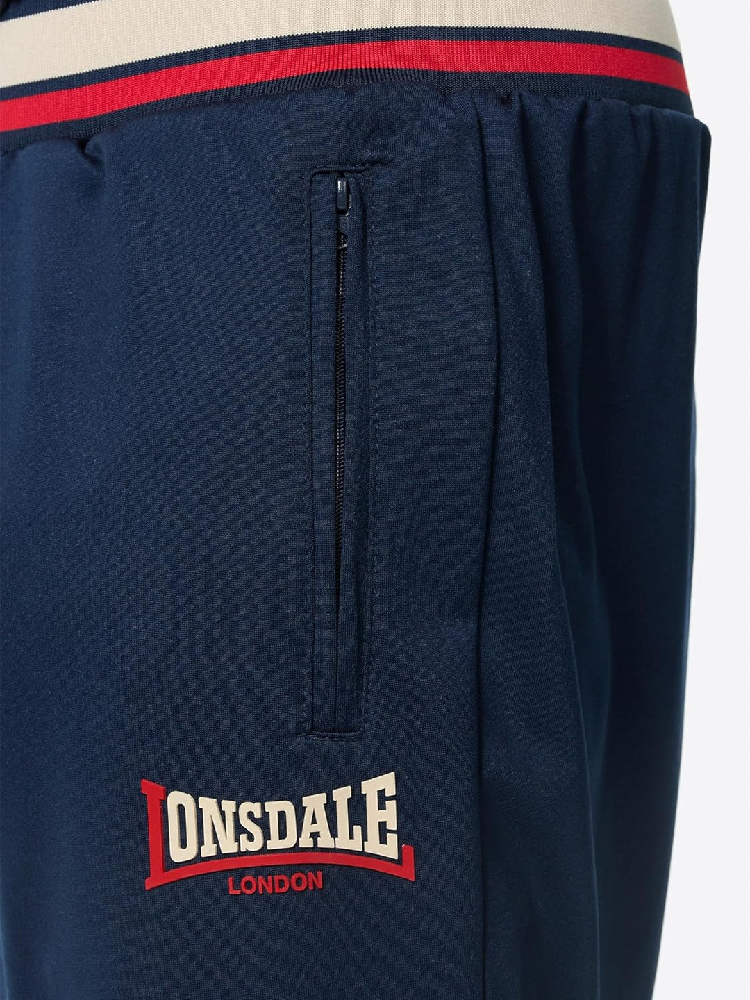 Lonsdale Herren Poolewe Tracksuit L Navy/Red/Sand, L Navy/Red/Sand