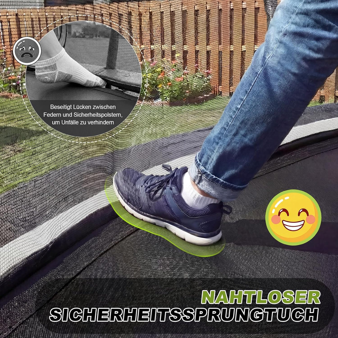 Devoko Trampolin Outdoor Ø 228/305/366/427/488 cm, GS-Zertifikat, Kindertrampolin Gartentrampolin mi