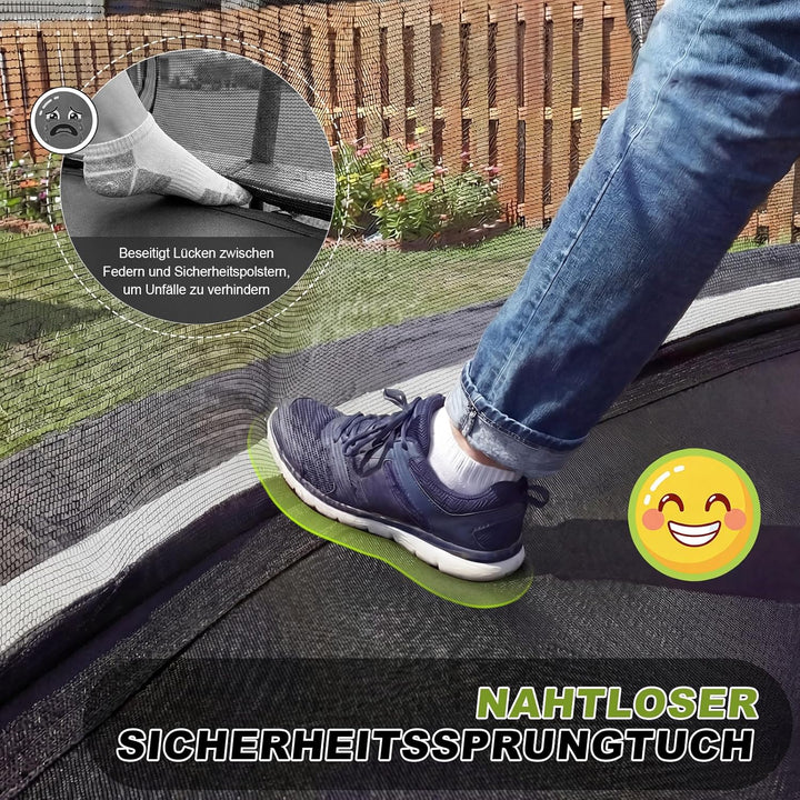 Devoko Trampolin Outdoor Ø 228/305/366/427/488 cm, GS-Zertifikat, Kindertrampolin Gartentrampolin mi
