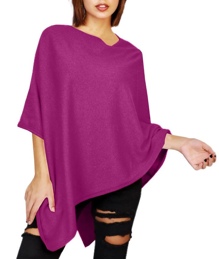 JOPHY & CO. Damen-Poncho aus Kaschmir-Mischung XL Amarena, XL Amarena