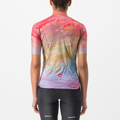 Castelli Damen Marmo Jersey T-Shirt M Multicoly Violet Mist, M Multicoly Violet Mist