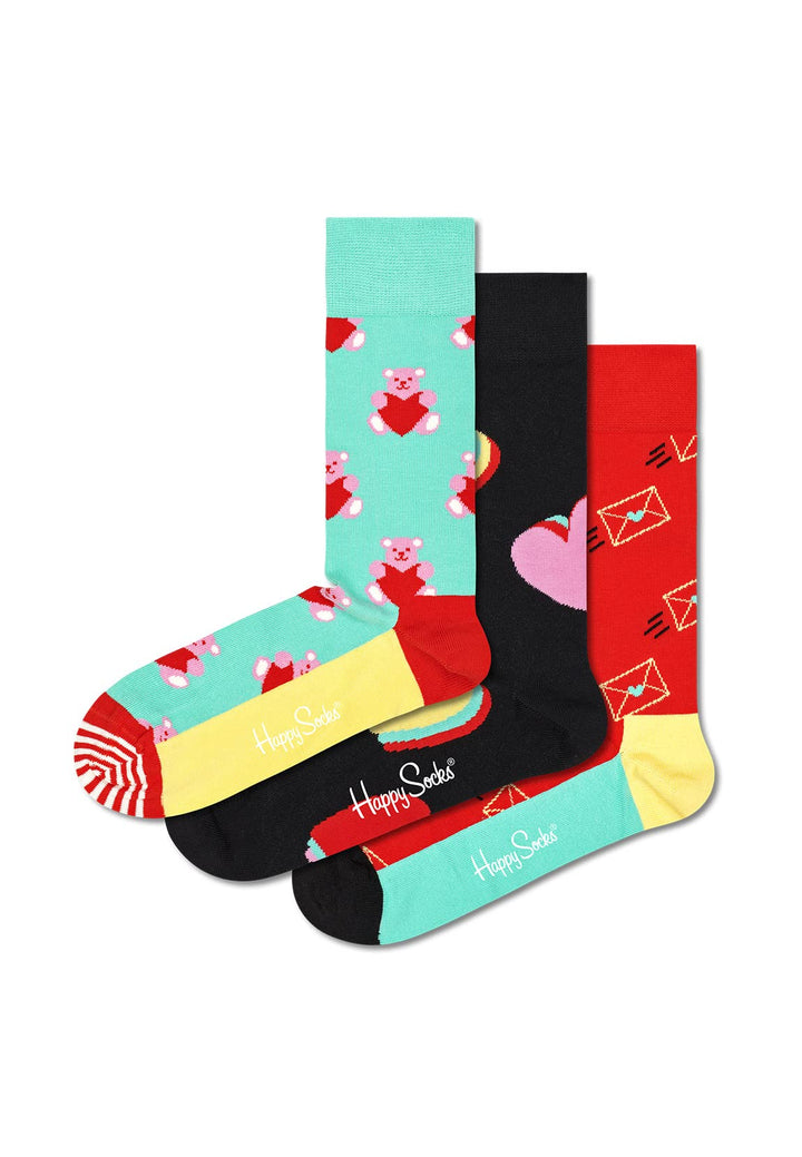Happy Socks Geschenkbox I LOVE YOU SOCKS GIFT SET 3-PACK XLOS08-4300 Mehrfarbig, Size:41-46
