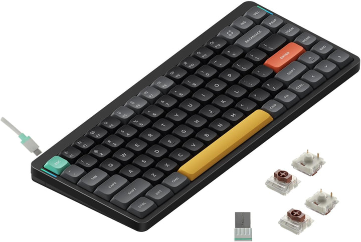 nuphy Air75 V2 Kabellose mechanische Tastatur, 84 Tasten RGB Hot-Swap Tastatur, unterstützt Bluetoot