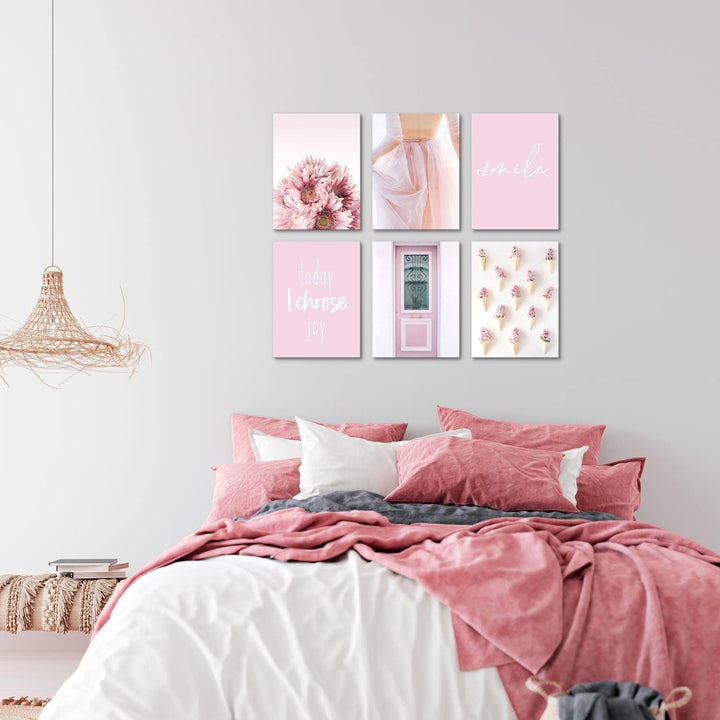 Novart Set Wandbilder - KEIN EXTRA RAMEN BENÖTIGT - Wohnzimmer Mädchen Teenager - Bilder Modern Fash
