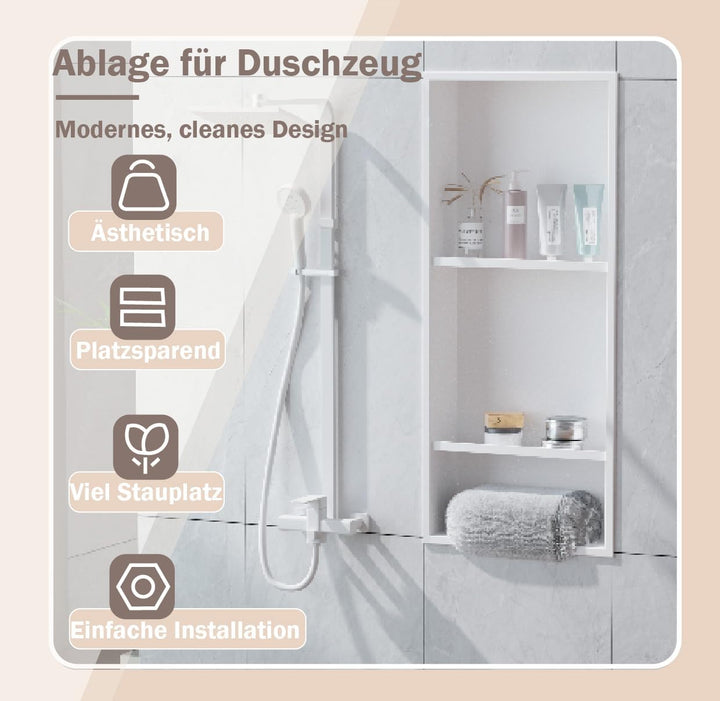 Edelstahl Wandnische dusche zur Aufbewahrung Duschablage Unterputz,Einbaunische Wand Eingebaut,Dusch