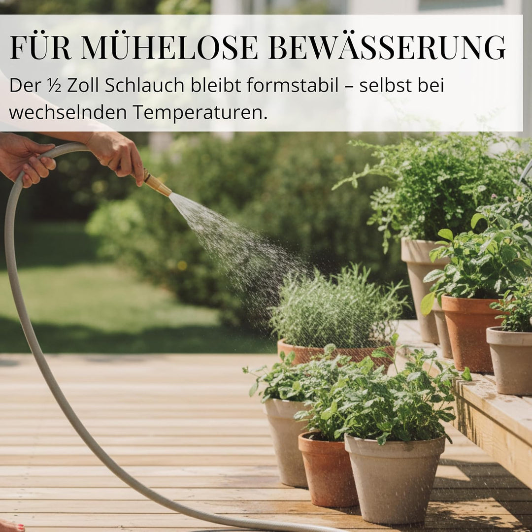 LIVLIG Gartenschlauch 30m, Gartenschlauch 1/2 Zoll Made in Germany, Wasserschlauch 30m aus recycelte
