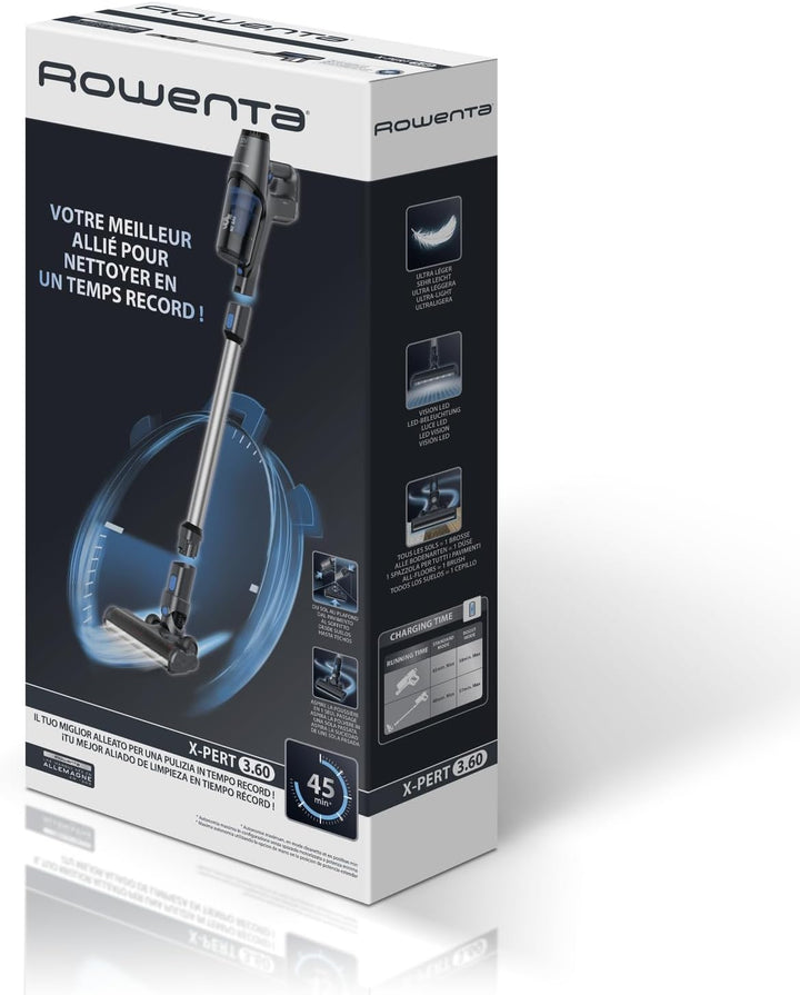 Rowenta X-Pert 3.60 kabelloser Akku-Stabstaubsauger, 45 Minuten Laufzeit, Lithium-Ionen-Akku, einfac