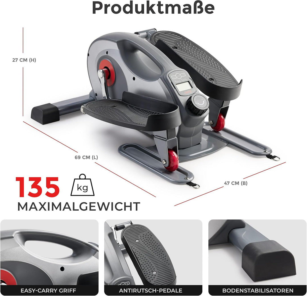 Sunny Health &amp; Fitness Kompakter Untertisch-Ellipsentrainer, Tragbare Pedal-Trainingsmaschine für da