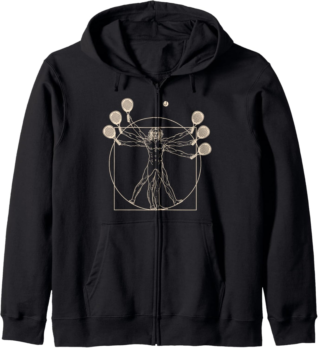 Vitruvian Man Padel Tennis Paddle Padeltennisspieler Kapuzenjacke