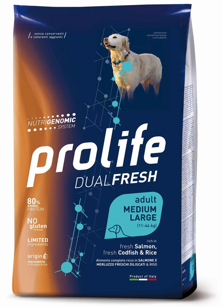 Prolife Dual Fresh Lachs/Kabeljau & Reis M/L 12 kg