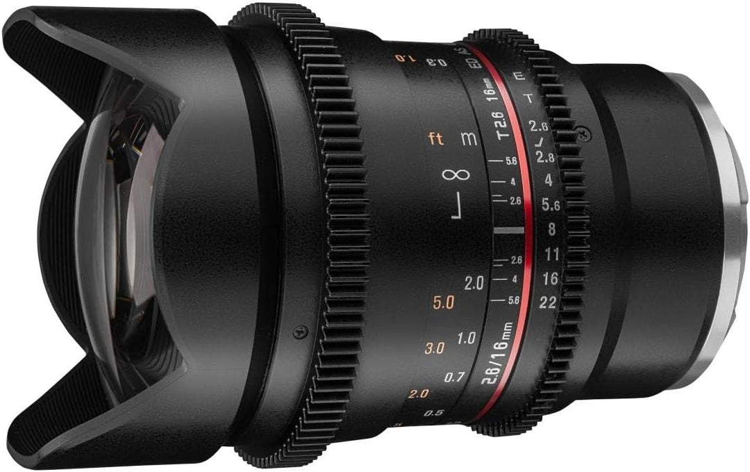 Samyang MF 16mm T2.6 Video DSLR Sony E - manuelles Video Objektiv mit 16mm Festbrennweite für Vollfo