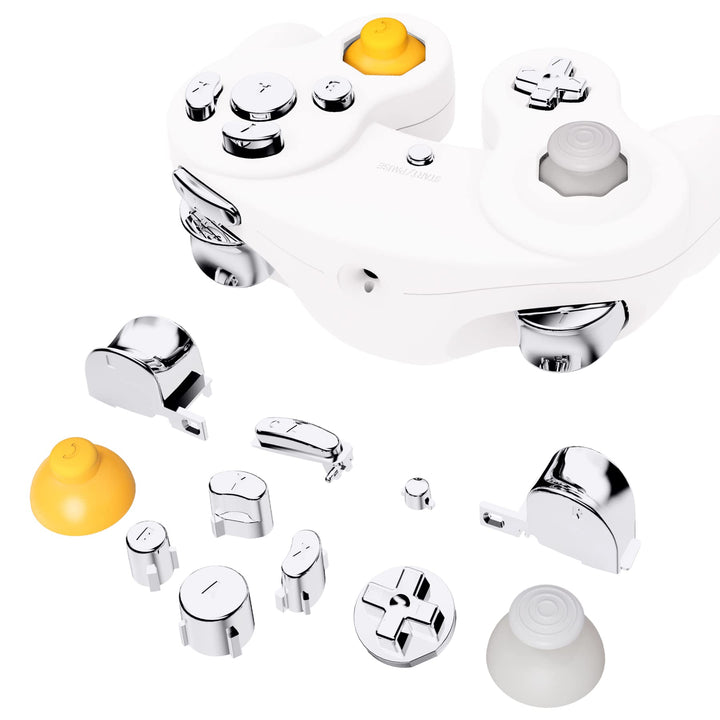 eXtremeRate Ersatz Tasten Set für nintendo Gamecube GCN Controller,DIY Ersatzteile Full Buttons D-Pa