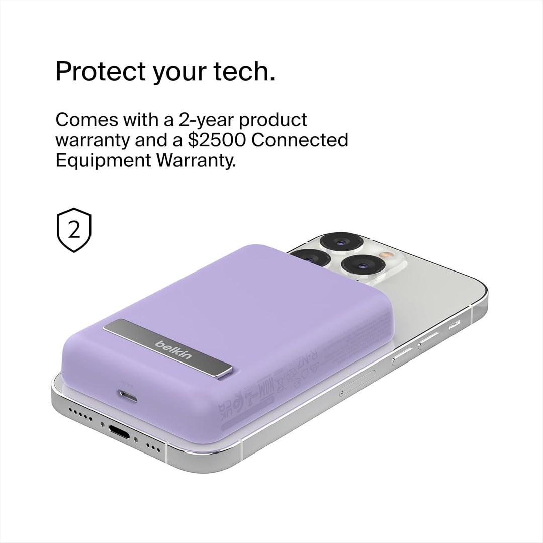 Belkin magnetische 5000-mAh-Powerbank, externer Handy-Akku, kompatibel mit MagSafe, mit Passthrough-