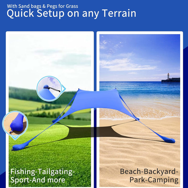Cuupo Strandzelt, Pop-Up, 2x2.1 m, LSF 50, Lycra, Sonnenschutz, für den Aussenbereich, Anti-Wind, So