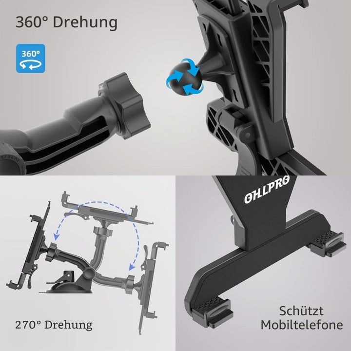 OHLPRO Tablet-Halterung für Auto, iPad Autohalterung Armaturenbrett, kompatibel mit 7"-13" Tablets,