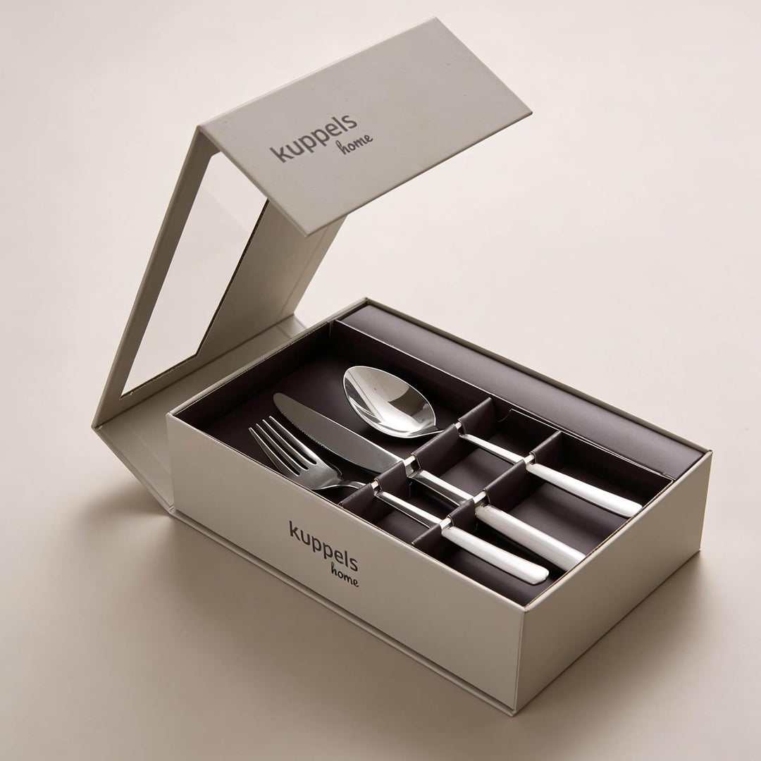 Kuppels Lana Besteck Set 12 Personen, 60-teilig - Silber | Besteckset, 18/10 Rostfrei Edelstahl, Mes