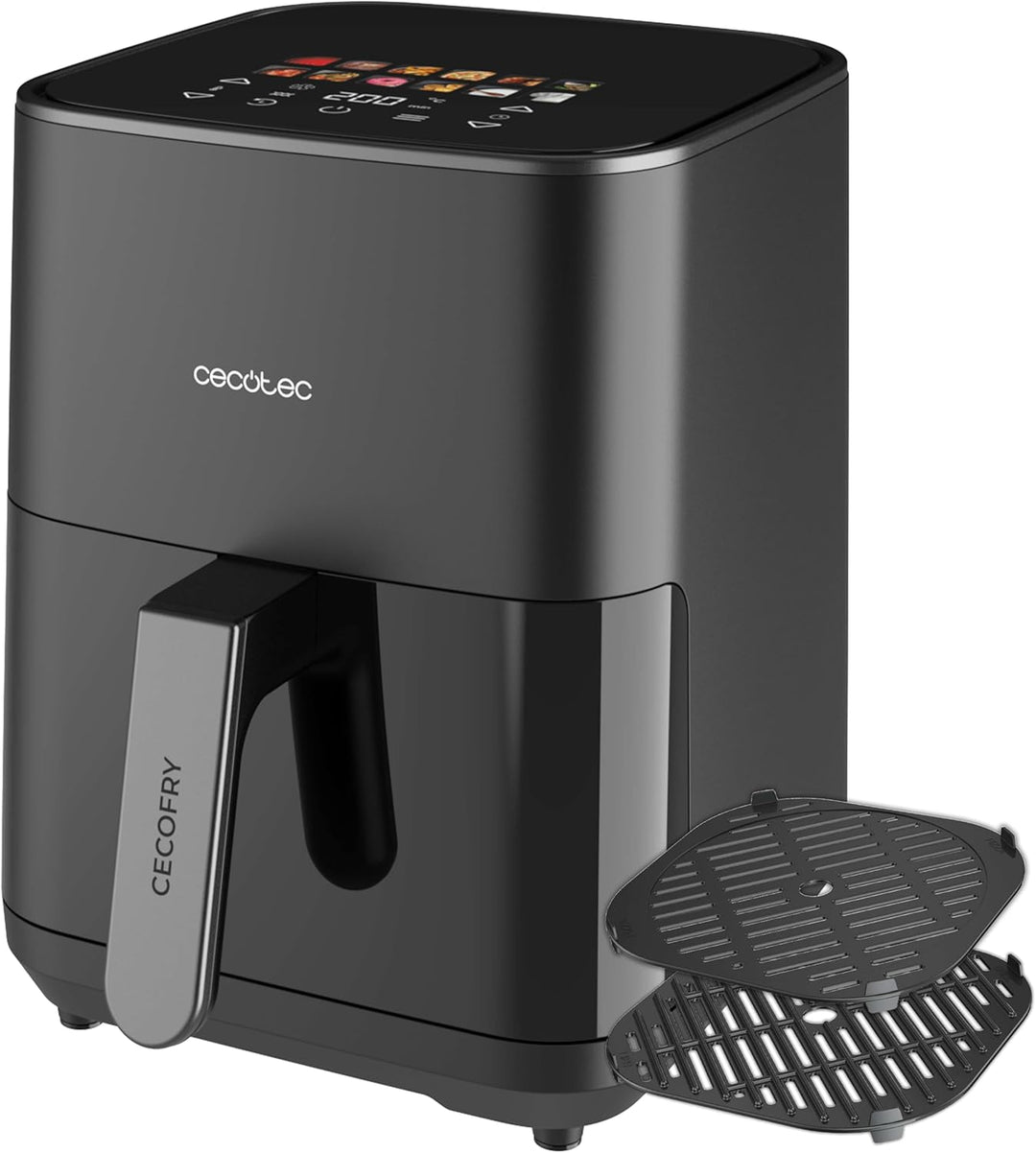 Cecotec Heissluftfritteuse ohne Öl - 4L - Grillplatte - Grill - Doppelte Heizelemente - Air Fryer Ce