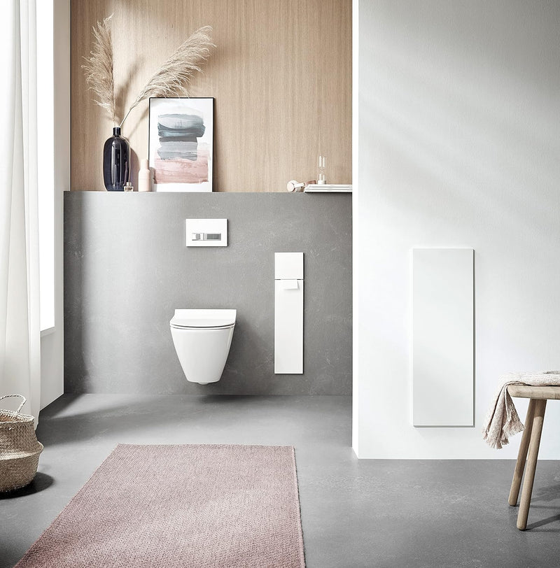 Emco Asis Pure Unterputz-Schrankmodul für die Klobürstengarnitur, Badezimmerschrank mit Toilettenpap