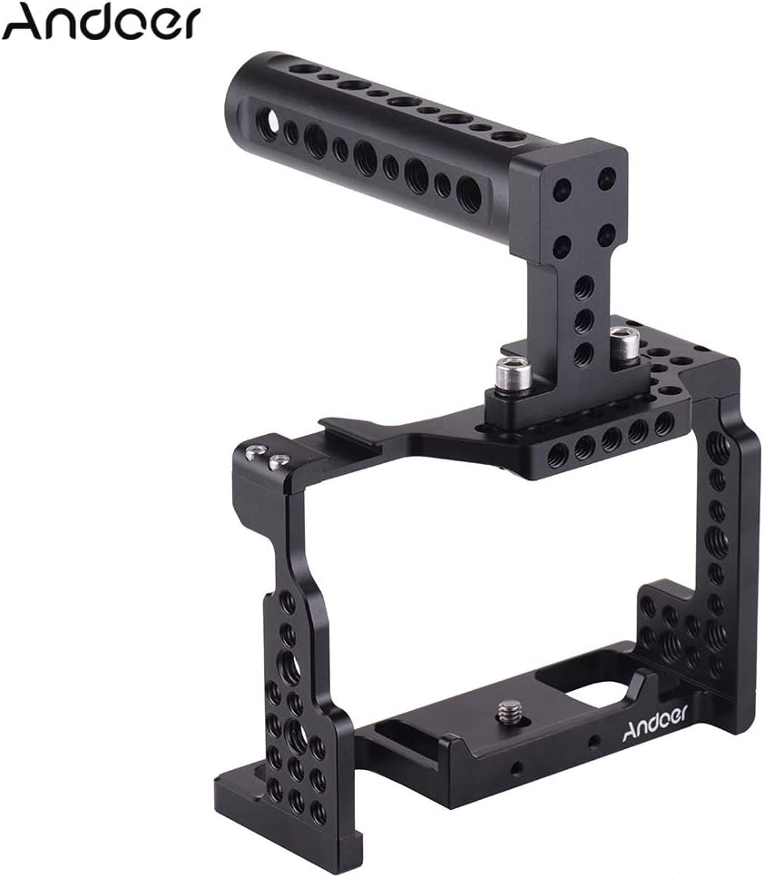 Andoer Camera Cage + Top-Griff-Kit Videofilm Filmherstellung Stabilisator Aluminiumlegierung mit kal