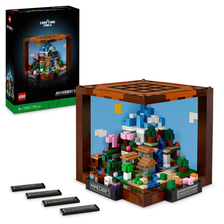 LEGO Minecraft Die Werkbank Bauset, Videospiel-Set mit 8 Figuren, darunter Steve, Alex, Kreaturen un