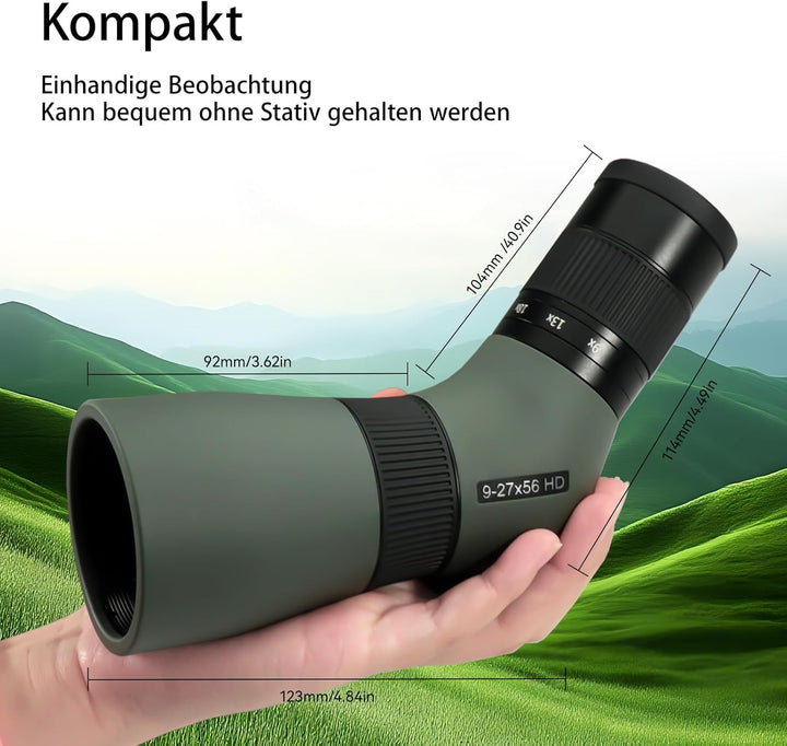 Svbony SV410 Spektiv, 9-27x56 ED Spektive, FMC-Objektiv Kompaktes Tragbares Gehäuse für die Vogelbeo