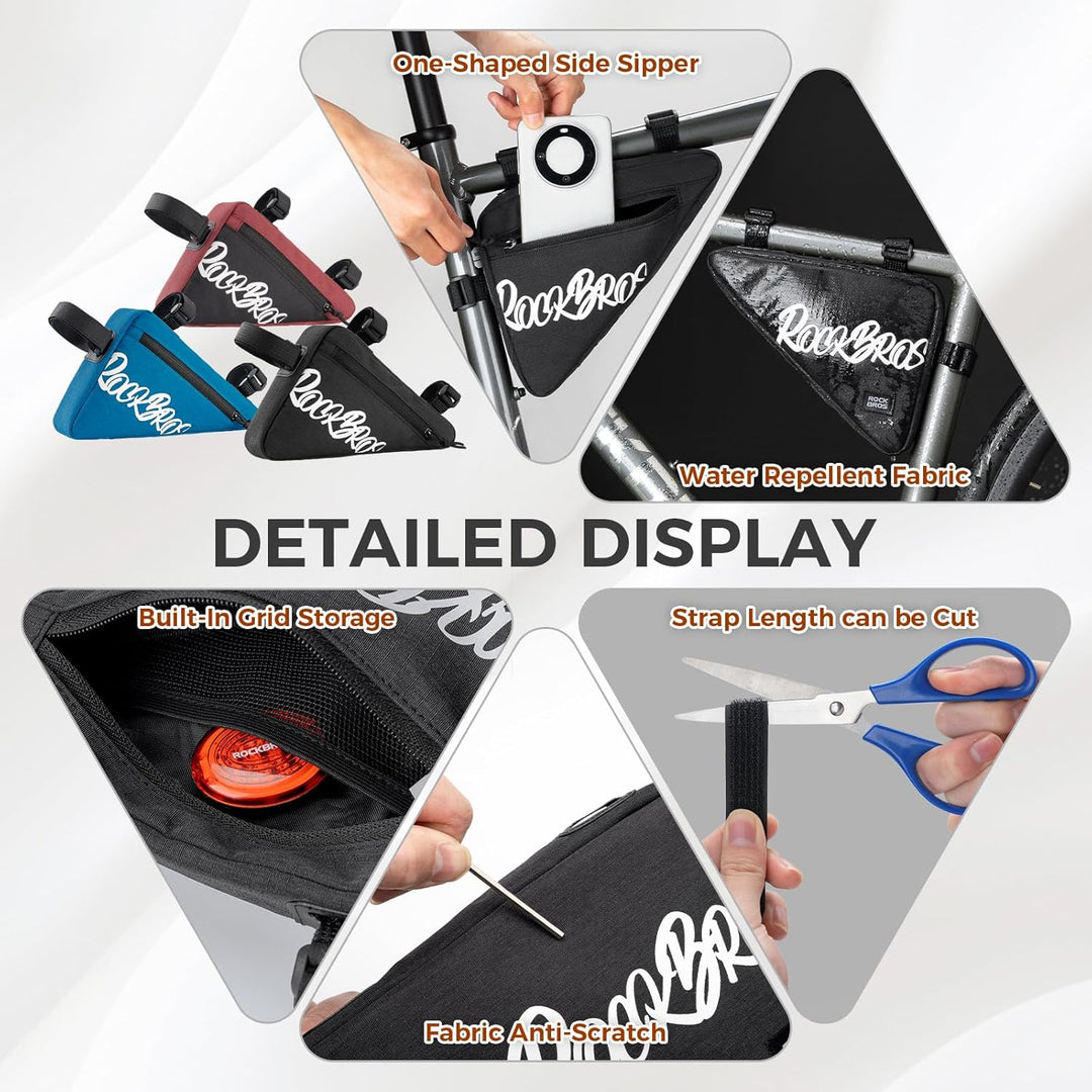 ROCKBROS Rahmentasche Fahrrad Dreieckstasche für MTB Rennräder Ebike Triangle Bag Fahrradtasche Rahm