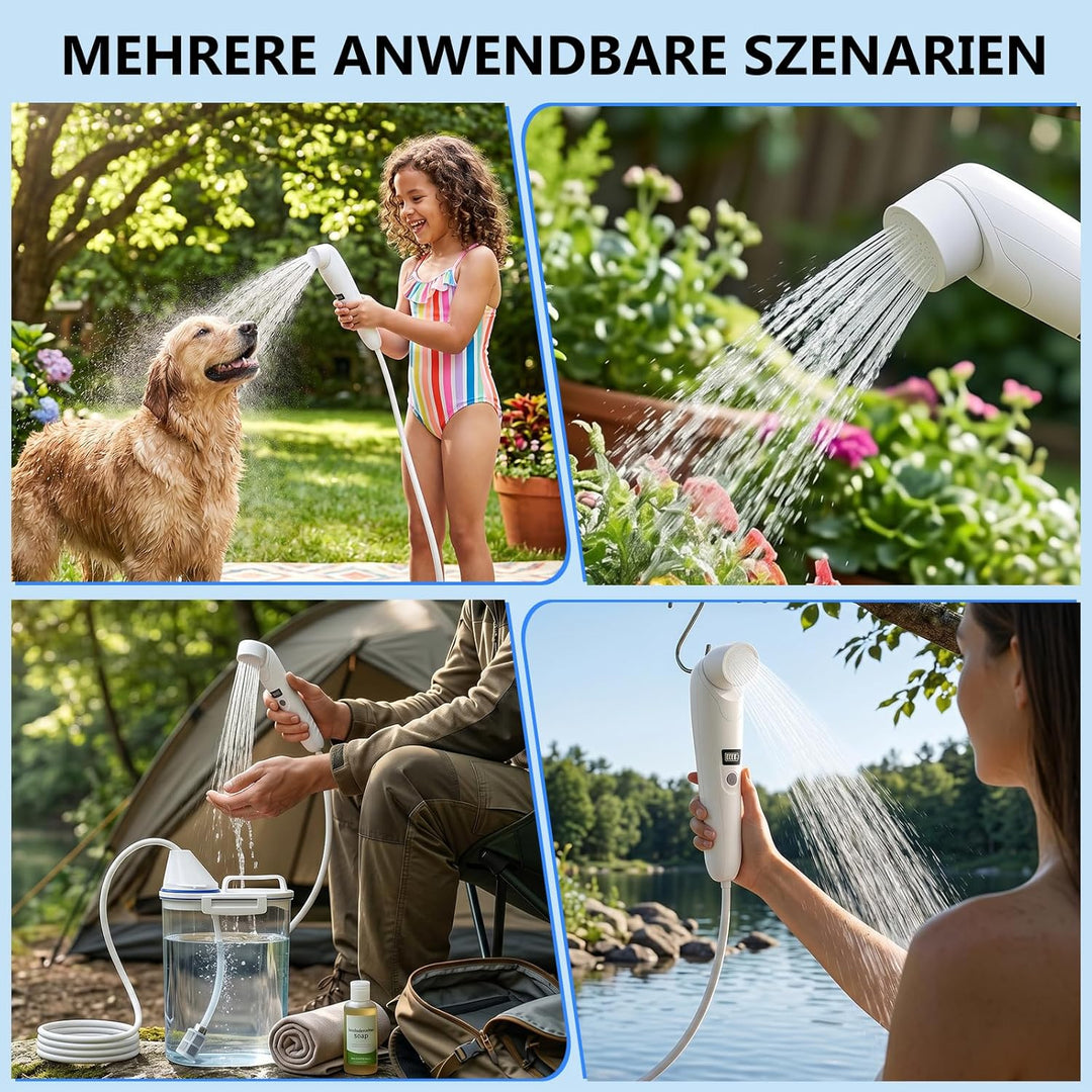 Tragbares Bidet Elektrisch Camping Dusche Mit 2l Wassertank, Wiederaufladbares Reise Bidet Handbraus