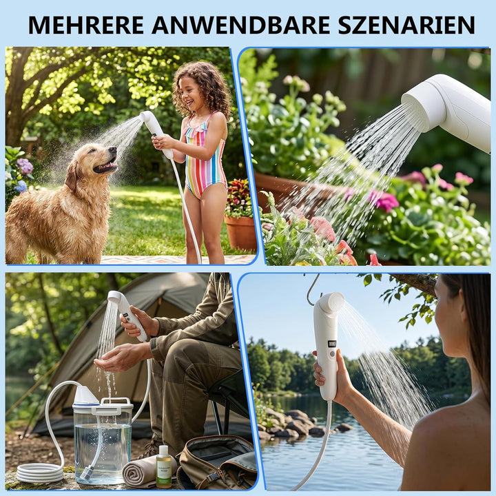 Tragbares Bidet Elektrisch Camping Dusche Mit 2l Wassertank, Wiederaufladbares Reise Bidet Handbraus