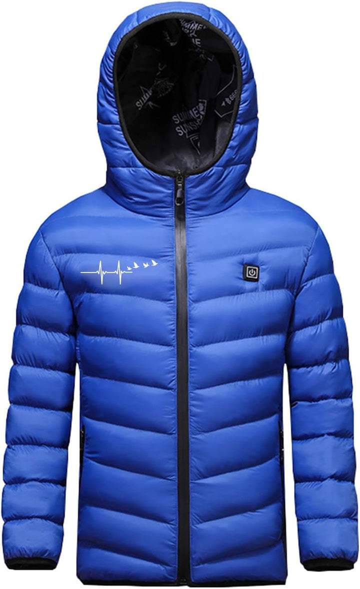 Beheizte Jacke Kinder Heizjacke Beheizbare Jacke mit Kapuze, Warme Jacke Heizjacke mit 3 Heizstufen,