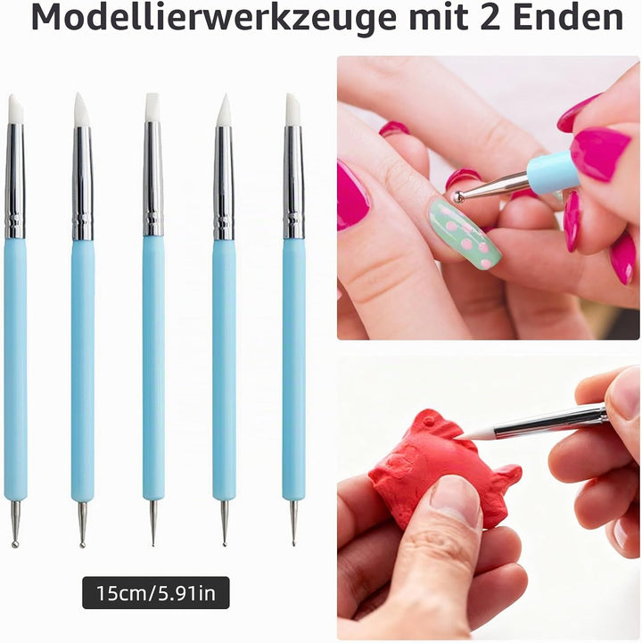 AULEEP 35 Stücke Töpferwerkzeug Set, Modellierwerkzeug, Polymer Clay Set, Ton Werkzeug Set mit Klare