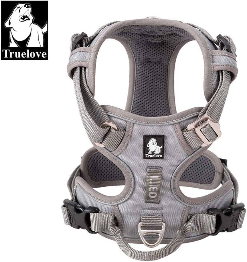 TRUE LOVE Hundegeschirr, kein Ziehen, verstellbar, reflektierend, weiches Nylon, für kleine und gros