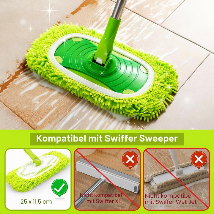 6 Stück für Swiffer Feuchte Bodentücher, Waschbar für Swiffer Bodentücher, Wiederverwendbar Trockene