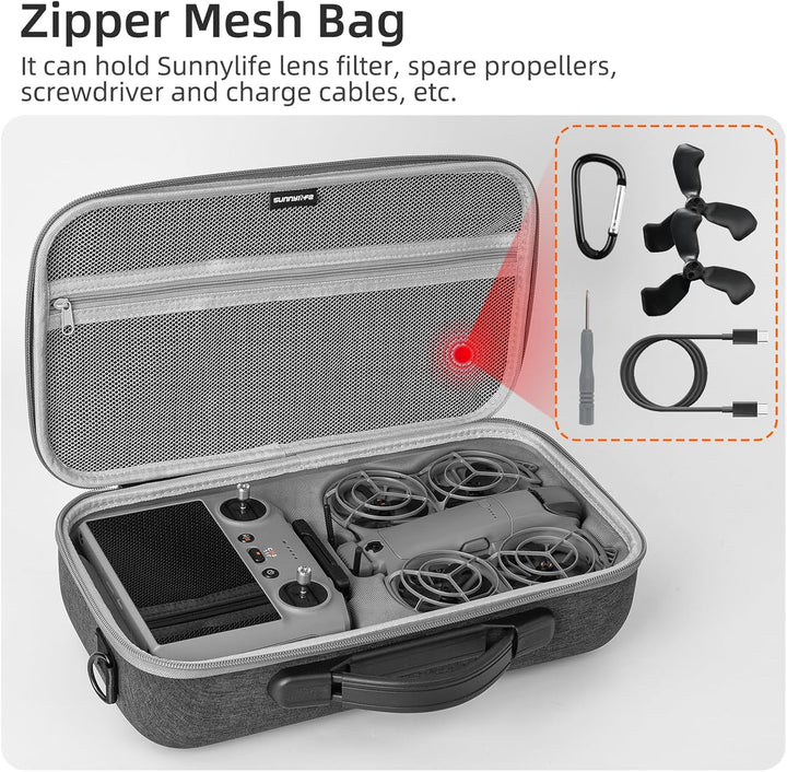 ZJRXM Tasche für DJI Neo 2 Zubehör und RC 2 Controller, Tragbar Schutztasche für DJI Neo 2 Drohne,RC