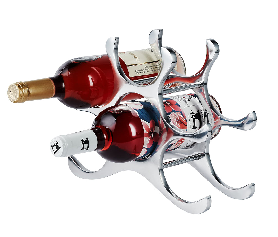 MichaelNoll Weinregal Flaschenregal Flasche Aluminium Silber Luxus - Weinständer, Regal Modern aus M