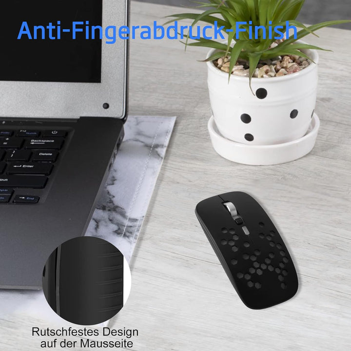 LED Bluetooth Maus Jiggler kompatibel mit Laptop/iPad/iPhone/Mac/PC/Tablet, Wiederaufladbare Leise M